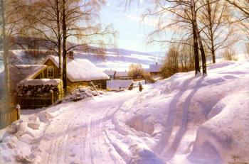 Peder Mork Monsted : On The Snowy Path